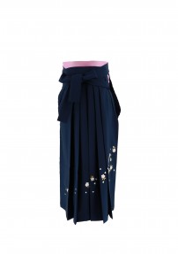 卒業式袴単品レンタル[刺繍]紺色に桜刺繍[身長143-147cm]No.784